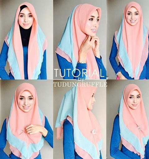 Tutorial Hijab Paris Kombinasi 2 Warna – Ragam Muslim