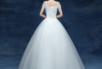 Ide Gaun Pengantin Muslimah Big Size Fmdf wholesale 2019 Cheap Short Lace Sleeve Plus Size Boat Neck Wedding Dress Princess Fashin Dresses Robe De Mariage