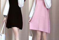 Model Gaun Pengantin Muslimah Pink Wddj Women Loose solid Color A Line Long Sleeves Slim Fit Party Dress