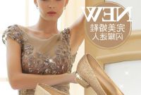 Model Gaun Pengiring Pengantin Muslim 4pde Sepatu Pernikahan Wanita Warna Emas Pengantin Sepatu Perjamuan Gaun Malam Sepatu Lapisan Tunggal Paillette Pengiring Pengantin Sepatu Hak Datar Sepatu