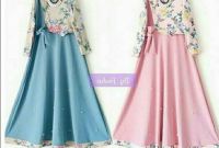 Model Pola Gaun Pengantin Muslimah 87dx Elishabeth Dress Maxy Gamis Motif Bunga Beraksen Mutiara Harga Murah