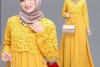 Bentuk Baju Gamis Untuk Acara Pernikahan D0dg Gamis Pesta Brukat Terbaru Baju Gamis Wanita Lebaran 2019 Mustard