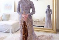 Bentuk Gamis Pernikahan Modern E9dx 100 Model Gamis Batik Kombinasi Brokat Terbaru 2019 Modern