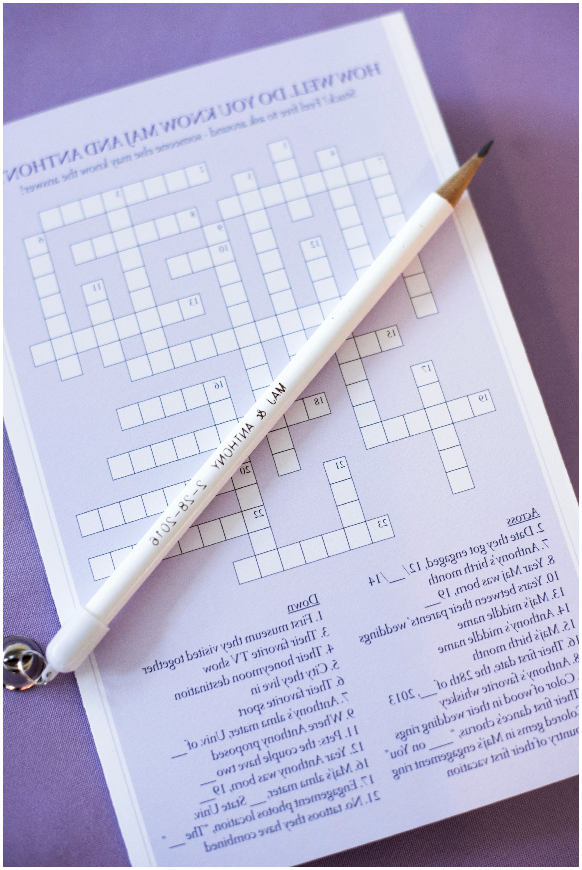 Bentuk Gamis Pernikahan Q5df Wedding Crossword Puzzle • Custom Wedding Pencil • Diy
