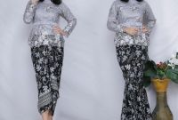 Bentuk Kebaya Bridesmaid Hijab Modern Mndw Cantika Sulam Kurung with Printed Batik Skirt Free Belt