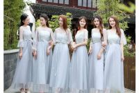 Bentuk Model Baju Bridesmaid Hijab Brokat Zwdg Dress Model Slim Untuk Pesta Malam Hari