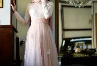 Design Dress Hijab Bridesmaid Fmdf Papatya Tül Abiye Elbise somon