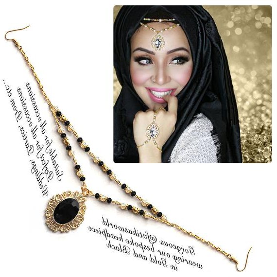 Design Ootd Bridesmaid Hijab E6d5 Gold Silver Black Crystal Kundan Indian Jewelry Matha Patti Tikka Head Chain Bollywood Grecian Hijab Jewellery Bridal Hair Piece Wedding