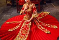 Design Seragam Gamis Untuk Pernikahan E6d5 Wanita Cina Merah Qipao Buatan Tangan Bordir Pengantin Pernikahan Pleated Gaun Gaun Kostum Kuno Bunga Cheongsam Pernikahan Hadiah Di Set Dari Novelty