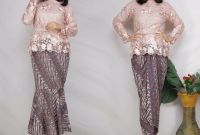 Ide Gaun Bridesmaid Hijab Jxdu Cantika Sulam Kurung with Printed Batik Skirt Free Belt