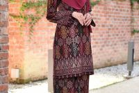 Inspirasi Desain Baju Bridesmaid Hijab 9fdy Baju Kurung songket Luella Deep Maroon