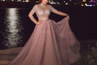 Inspirasi Ootd Hijab Bridesmaid 3id6 High Neck Dusty Pink Muslim evening Dress Illusion Long Sleeve Crystal Beaded Plus Size Arabic formal Dresses for Women Dubai Prom Gowns