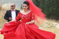 Model Design Bridesmaid Hijab Ipdd Designer Hijab evening Dress for Chubby Girls Half Sleeve Lace Appliques top Puffy Taffeta Skirt Long Plus Size Red evening Gown Cheap Designer