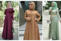 Model Gamis Syari Untuk Pesta Pernikahan Txdf 15 Model Baju Gamis Brokat Pesta Muslimah Terbaru 2019 2020