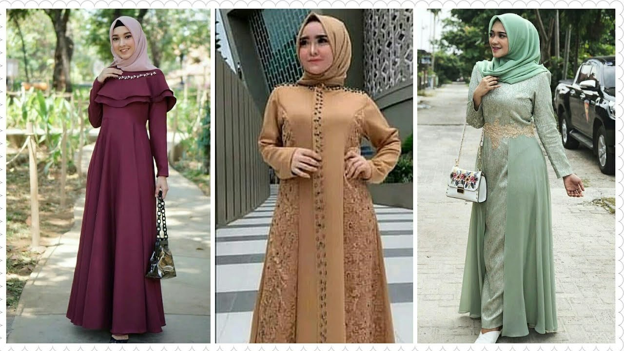 Model Gamis Syari Untuk Pesta Pernikahan Txdf 15 Model Baju Gamis Brokat Pesta Muslimah Terbaru 2019 2020