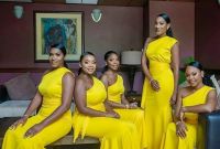 Model Model Baju Bridesmaid Hijab 2019 Ffdn Yellow E Shoulder Sheath Bridesmaid Dresses African Satin Mermaid Prom Party Dress with Sash Pleats Long formal Wedding Guest Gowns