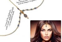 Model Model Bridesmaid Hijab 2019 Dwdk Gold Navy Blue Crystal Kundan Indian Jewelry Matha Patti Tikka Head Chain Bollywood Grecian Hijab Jewellery Bridal Hair Piece Wedding