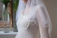 Model Vintage Bridesmaid Dress Hijab Etdg 1940s Vintage Wedding Dress with Long Lace Sleeves Simple Wedding Dress with Lovely Embroidered Fabric and Beaded Lace Trim Size 8 Approx