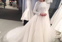 Model Vintage Bridesmaid Dress Hijab Ffdn Discount 2019 A Line Lace Tulle Muslim Vintage Wedding Dresses with Long Sleeves Lace Appliques High Jewel Neck Simple Modest Bridal Gown Sleeved High