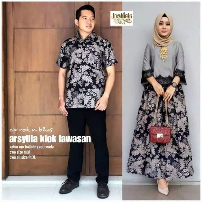 Model Gamis Terbaru Batik  Kombinasi  Brokat  Ragam Muslim 