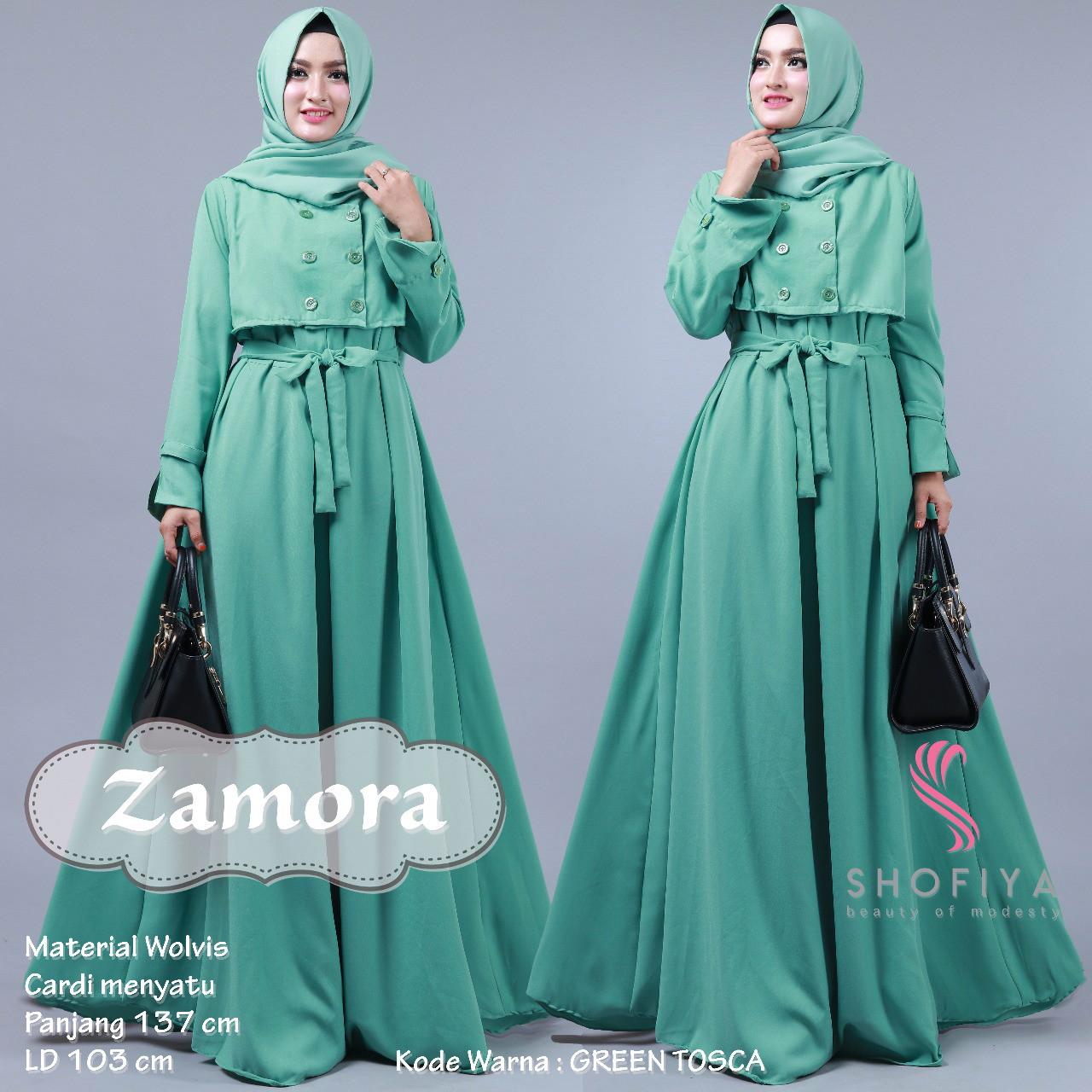  Model  Baju  Gamis Batik  Warna  Hijau  Tosca  Ragam Muslim