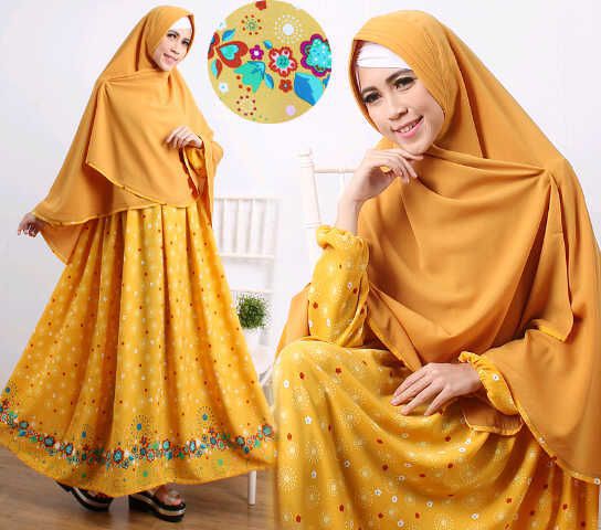 Model Gamis Warna  Kuning  Emas Ragam Muslim