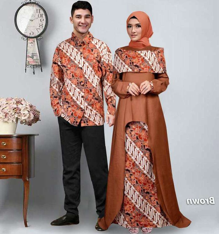 Bentuk Baju Lebaran Sarimbit 2018 E6d5 Baju Lebaran Terbaru 2018 Couple Batik Sabna Coklat
