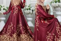 Bentuk Model Baju Lebaran 2018 atasan 0gdr Model Baju Lebaran 2018 Shalma Marun Model Baju Gamis