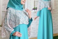 Bentuk Model Baju Lebaran Brokat D0dg Baju Gamis Lebaran Brokat Terbaru New Olivia Hijau toska