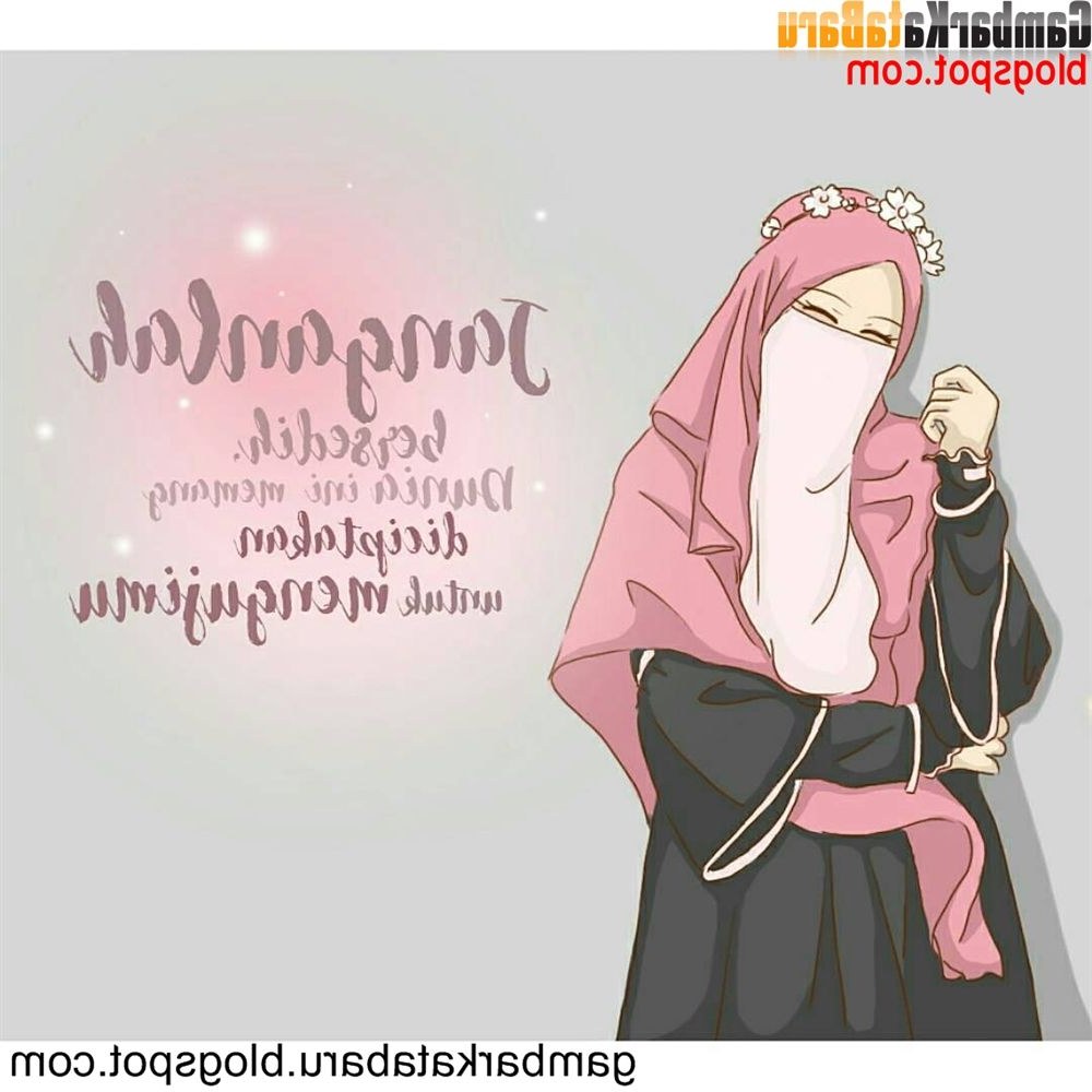 Bentuk Muslimah Bercadar Hitam Budm Gambar Kartun Anime Keren Hitam Putih