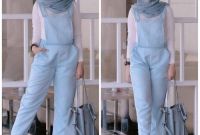 Bentuk Setelan Baju Lebaran Wanita Nkde Setelan Baju Jumpsuit Panjang Hijab Remaja Modern