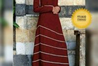 Design Baju Lebaran Simpel Y7du Jual Busana Muslim Maxi Stripe Simpel Gamis Baju Lebaran