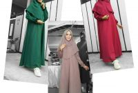 Design Baju Lebaran Terbaru Tanah Abang Xtd6 Jual Baju Gamis Madina Syar’i Flash Crepe Polos Sn1685