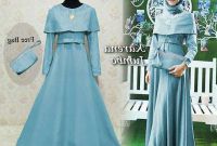 Design Contoh Model Baju Lebaran 2019 S5d8 Trend Gamis Lebaran 2018 Karena Jumbo Biru Muda Model