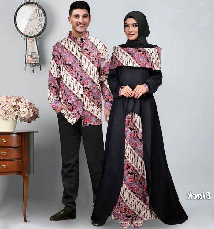 Design Model Baju Lebaran Batik U3dh Baju Gamis Couple Pasangan Batik Lebaran Sabna Gamisalya