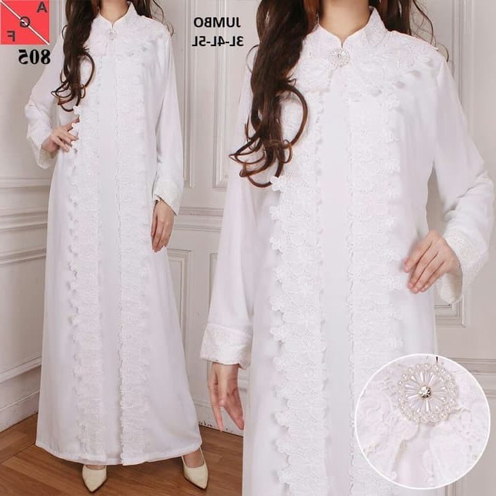 Design Model Baju Lebaran Warna Putih 8ydm Baju Gamis Terbaru 2019 Warna Putih Af805 Gamissyari