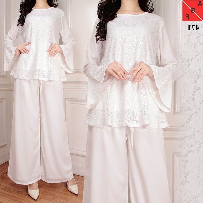 Design Model Baju Lebaran Warna Putih Kvdd Baju Lebaran Terbaru 2018 Kulot Set Putih Af471 Model