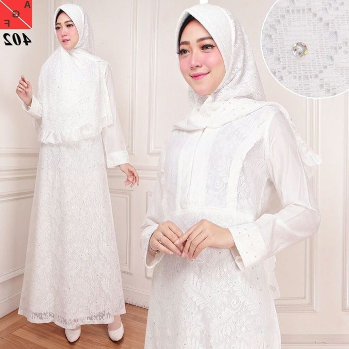 Design Model Baju Lebaran Warna Putih Txdf Model Baju Lebaran 2018 Brokat Putih Af4027 Model Baju