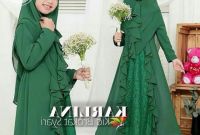 Ide Baju Lebaran 2020 Anak Q0d4 Baju Gamis Lebaran Anak 2020 Karlina Hijau Botol