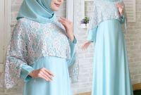 Ide Baju Lebaran Brokat 3ldq Baju Gamis Lebaran Brokat Terbaru New Olivia Aqua