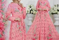 Ide Baju Lebaran Brokat Tqd3 Model Baju Gamis Brokat Kombi Bordir Amora Gamisalya