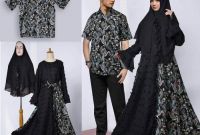 Ide Baju Lebaran Hitam 3id6 Baju Lebaran Couple Batik 2018 Muslimah Gamisalya