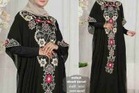 Ide Baju Lebaran Hitam Mndw Baju Lebaran Terbaru Kaftan Seruti Bordir Hitam Model