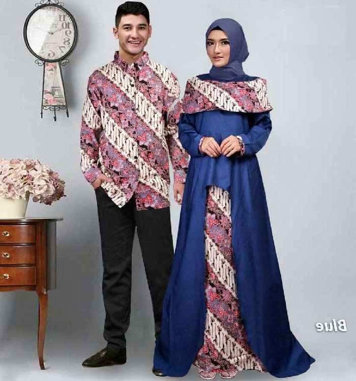 Ide Model Baju Lebaran Batik 2018 Xtd6 Baju Lebaran Terbaru 2018 Couple Batik Sabna Biru Model
