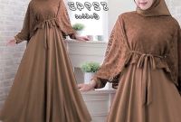 Ide Model Baju Lebaran Brokat 2019 3ldq Gamis Brokat Lebaran 2019 Kombinasi Arvia Fg Gamisalya