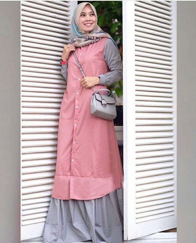 Ide Trend Warna Baju Lebaran 2019 Ftd8 Trend Baju Lebaran Terbaru 2018 Davina Pink Abu Model