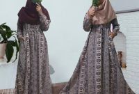 Inspirasi Baju Lebaran 2020 S1du Baju Gamis Lebaran Batik 2020 Gz0114 Gamisalya
