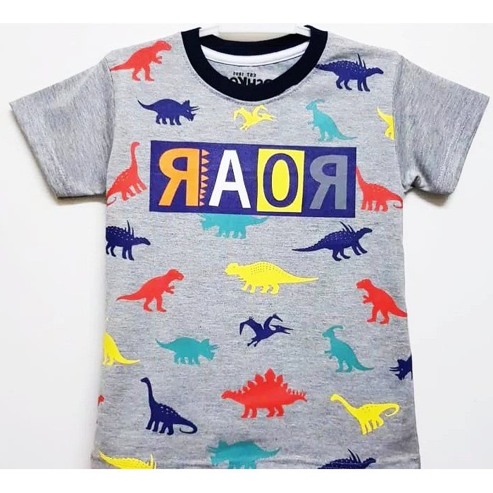 Inspirasi Baju Lebaran Anak Laki Laki Umur 1 Tahun Q5df Baju Kaos Anak Laki Laki Umur 1 10 Tahun Motif Dino Abu