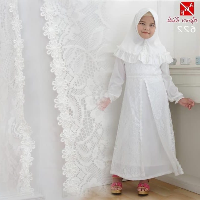 Inspirasi Baju Lebaran Muslim Anak Perempuan 3ldq Gamis Putih Anak Perempuan Baju Muslim Syari Anak Lebaran