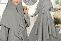 Inspirasi Model Baju Lebaran Kekinian 2019 Jxdu Baju Gamis Lebaran Brokat Kekinian 2019 Lemina Abu Abu